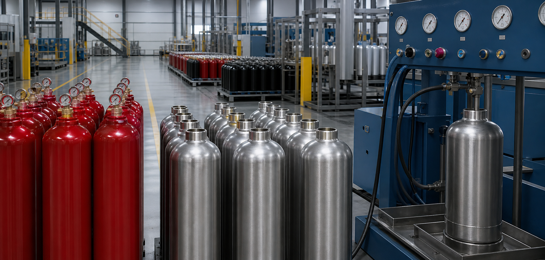 Fire extinguishers · CO₂ · nitrogen · argon